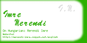 imre merendi business card